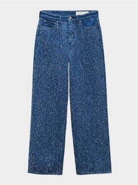 rag & bone | Speckled Midtweed Logan Denim Wide-Leg Jeans in Blue - NWT